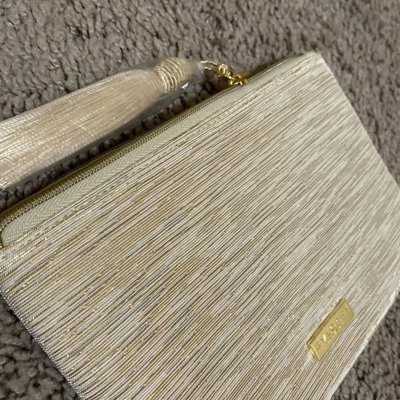 NEW Bvlgari gold biege beauty pouch